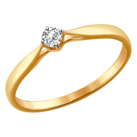 Кольцо, золото, бриллиант, 1011495
